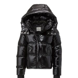 SAM Shiny Black Hooded Elsa Jacket
